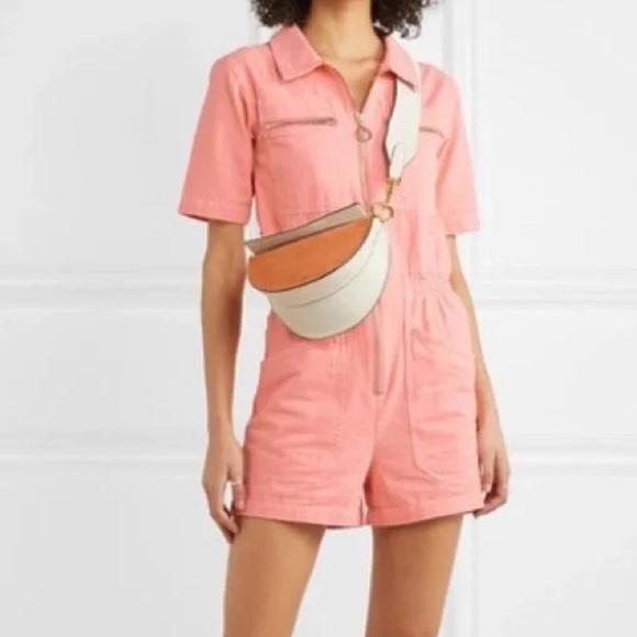 L.F. Markey Danny Playsuit in Coral Pink US 2 - Picture 1 of 10